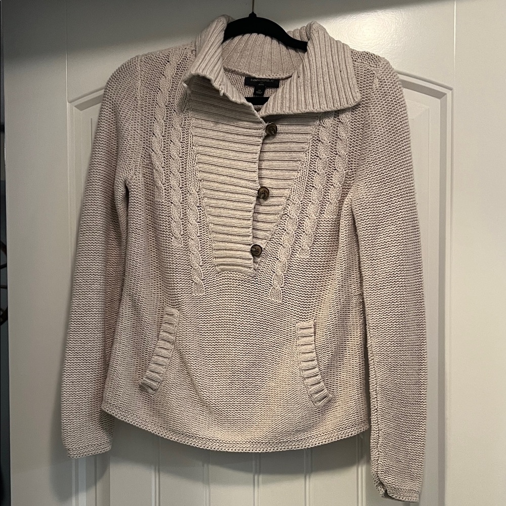 Banana Republic Cream Cowl Neck Sweater